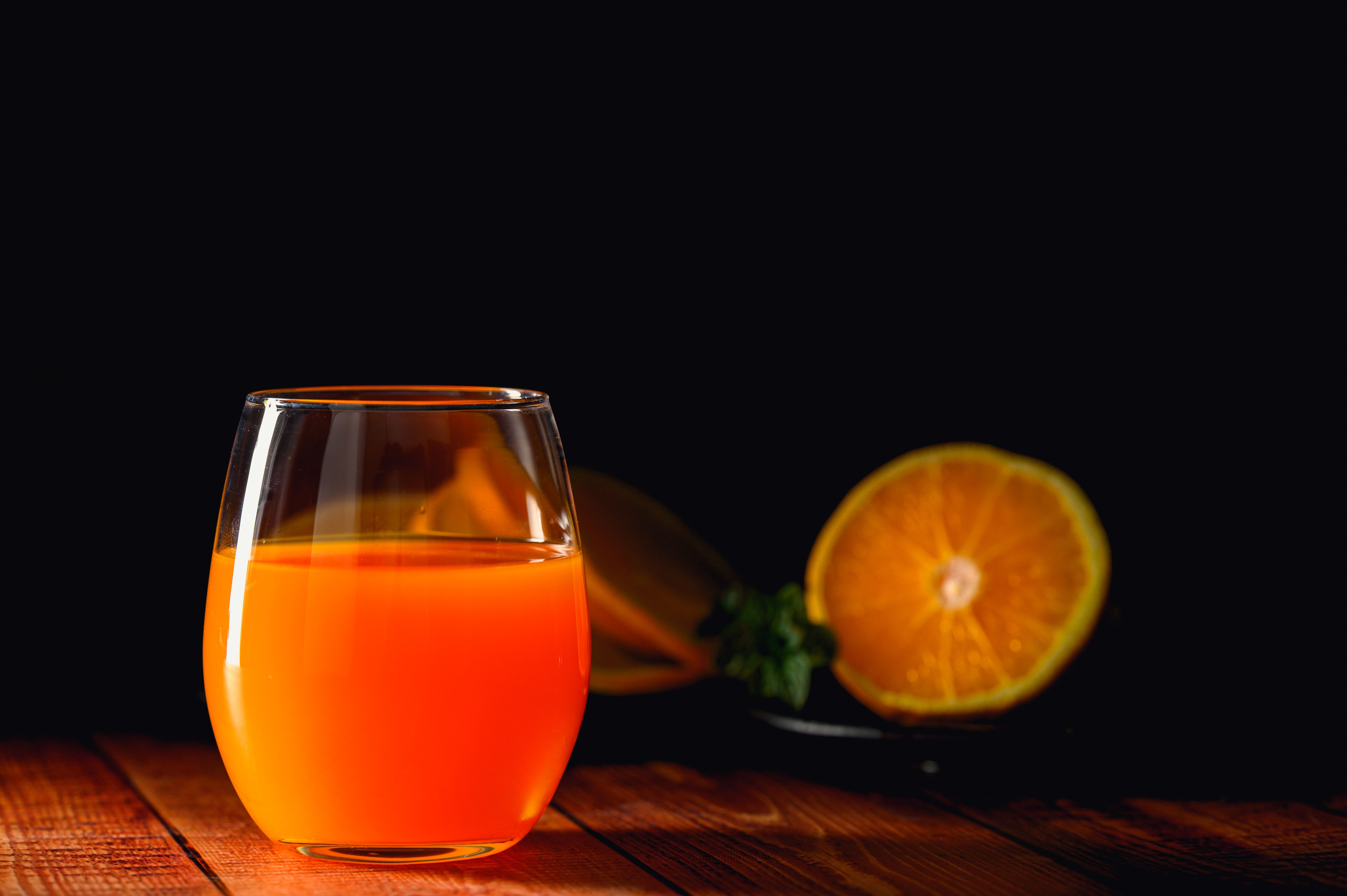 A glass of freshly pressed juice